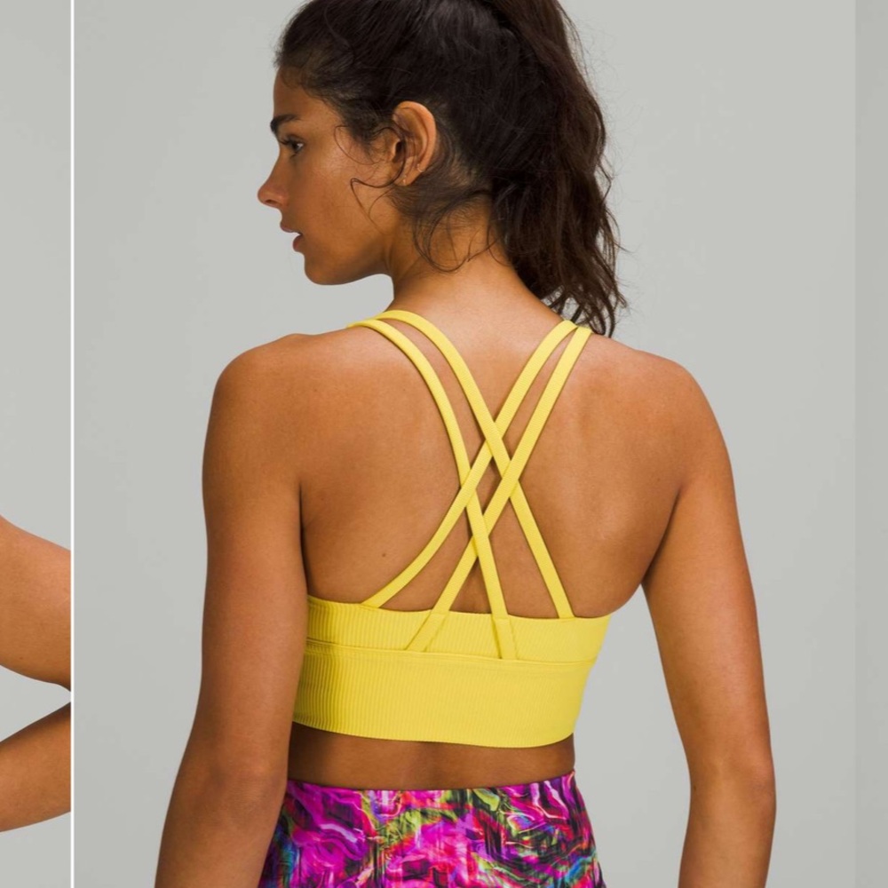 Lululemon Energy Longline Bra Ribbed Luxtreme *Medium Support, B–D Cups Soleil